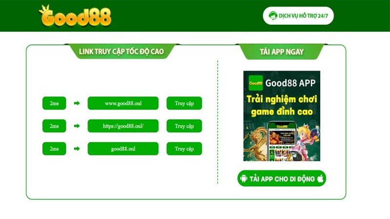 Truy cập vào đường link Good88 chính thức