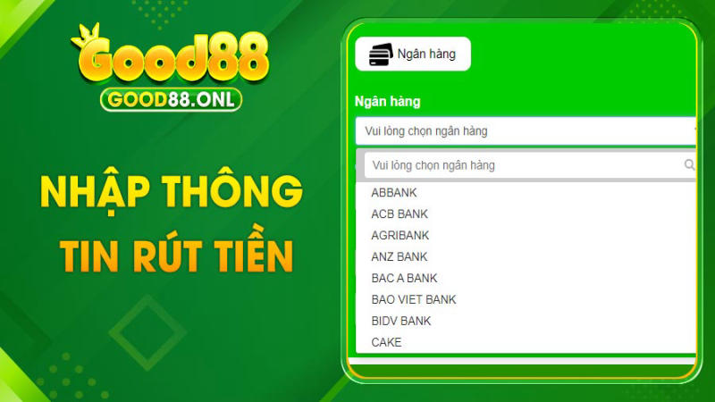 Cung cấp thông tin rút tiền